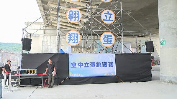 水岸台北2018端午嘉年華,18號端午節在大直橋下,舉辦「高空立蛋挑戰賽」。記者莊昭文/攝影