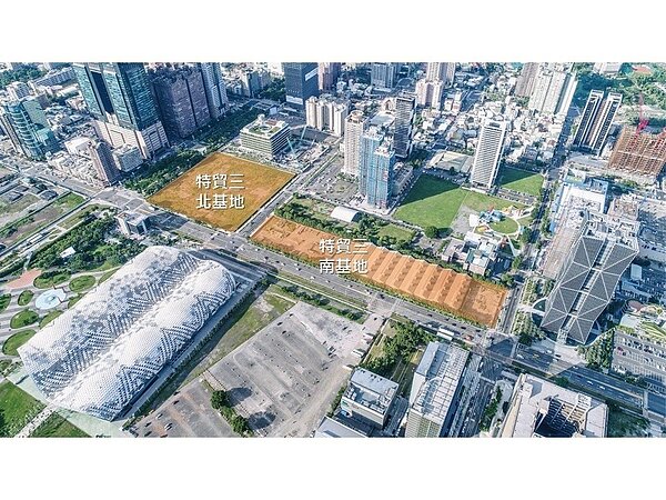 高雄亞洲新灣區特貿三擁有優勢潛力,吸引超過20家以上壽險、金控、百貨、影城、地產及日商等業者,一致看好未來前景。圖/高雄市都發局提供