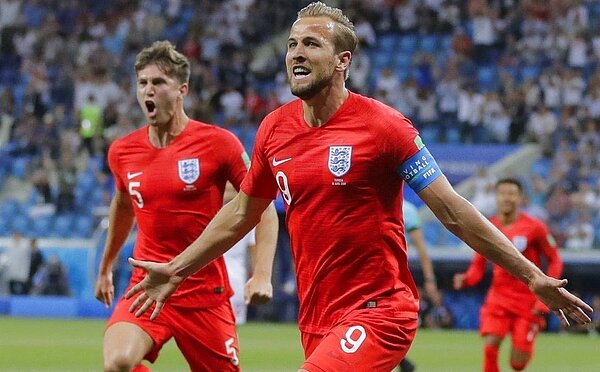 英格蘭凱恩對戰突尼西亞單場攻進兩球。 美聯社