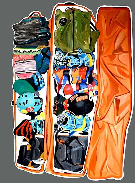 郭彥甫以行李箱創作的畫，將在羅浮宮卡爾塞廳展出3天(圖片/郭彥甫臉書)