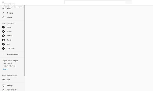 youtube全球性當機,youtube世界一片空白(擷取youtube網站)