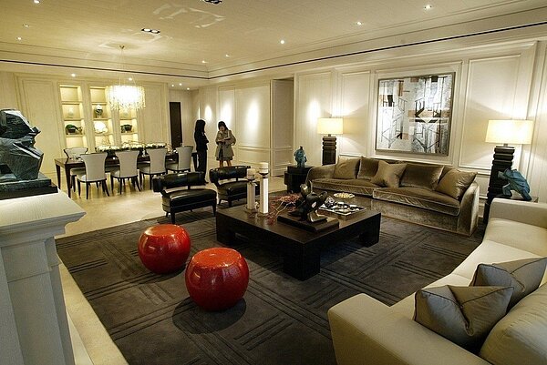 圖為裝潢個案「揚昇君臨」客廳。 記者侯永全/攝影