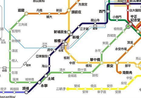 淺綠色為捷運萬大線。(圖/截自台北捷運路網圖)