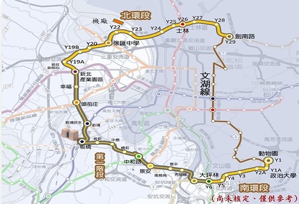 北捷環狀線示意圖。 (圖/台北市捷運工程局)