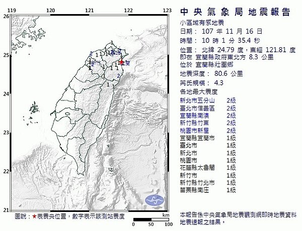 10:01宜蘭地震(氣象局)