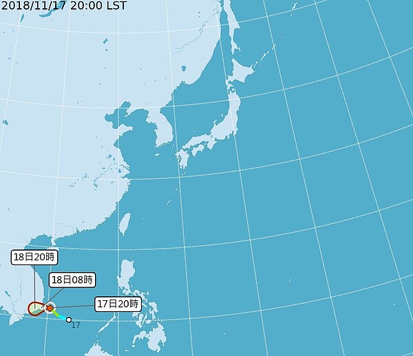 今年第27號颱風桔梗。圖/氣象局提供