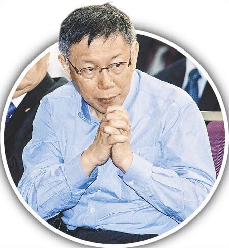 台北市長候選人柯文哲提到選情告急，一度哽咽。（郭吉銓攝）
