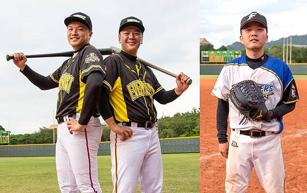 (左起)新店文山聯隊永慶「雷射肩」蘇柏豪及石曉樺還有信義松山聯隊的林信安,本年度球賽表現亮眼。(圖/永慶房屋提供)