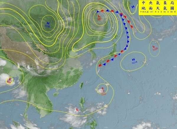 中央氣象局表示，菲律賓海面低氣壓未來不排除發展為颱風。圖／翻攝自中央氣象局網站
