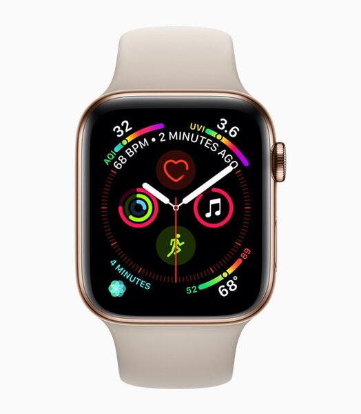 Apple Watch Series 4配備歷年來Apple Watch最大的顯示器。圖／摘自Apple官網