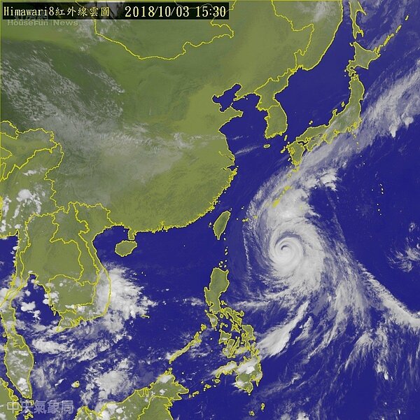 強颱康芮。圖/翻攝自中央氣象局網站