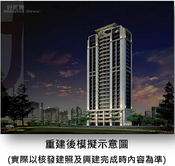 全台危老首例位於新北市板橋區捷運新埔站周邊一處基地,圖為重建後示意圖。(圖/擷取自新北市都發局)