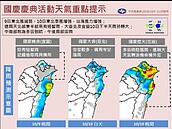 國慶天氣如何變化　氣象局一張圖說明