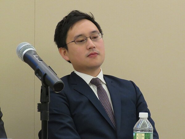 駐美代表處政治組組長趙怡翔17日出席華府智庫論壇。華盛頓記者張加/攝影