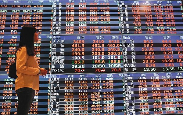 台股在蘋概三王股的帶動下走高,終場收盤上漲30.72點,站上5日線,指數收在9,877.12點。 聯合報系資料照