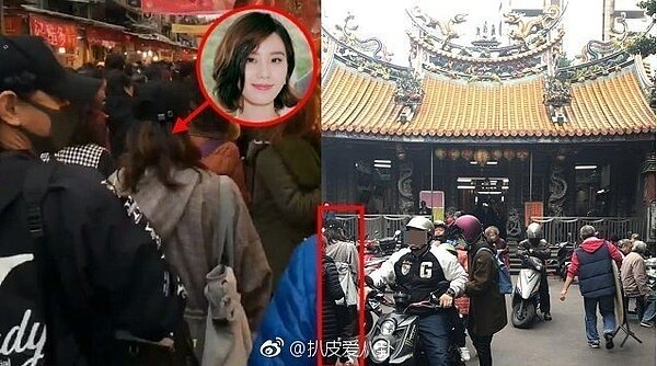 吳奇隆與劉詩詩到大稻埕慈聖宮拜拜。 圖／擷自微博e