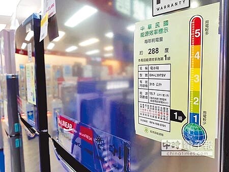 新竹縣民換新的家電需符合能源效率第1、2級規範,才能申請補助金。(徐養齡攝)