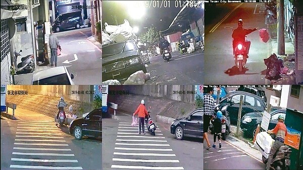 新北市府環保局監錄民眾亂丟垃圾情況,單單上月就開罰169件。 記者施鴻基/翻攝