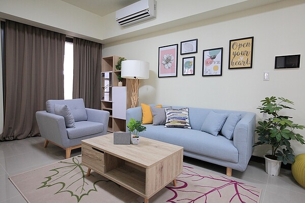 中路二號社會住宅三房型樣品屋。(圖/桃園市政府)