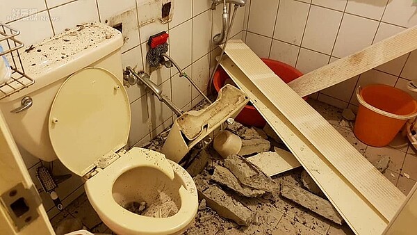 全家福社區海砂屋崩塌。(林先生提供)