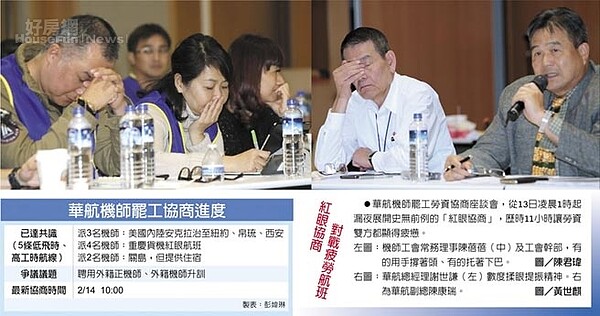 華航機師罷工協商進度。(中國時報)