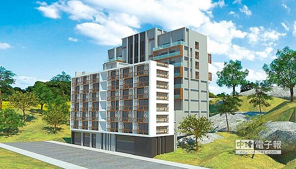 合勤建設攜手銀行積極打造共生宅，圖為正要打造「二代」共生宅的苗栗共生宅3D圖，預計今年4月動工。圖／合勤建設提供