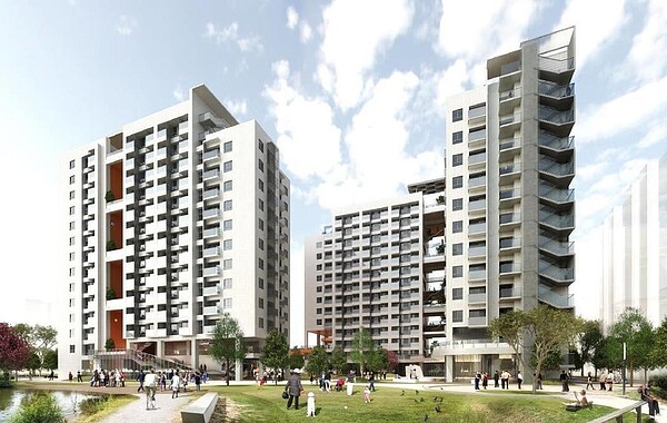 新北土城區員和段青年社會住宅側試角。圖/新北市城鄉發展局提供