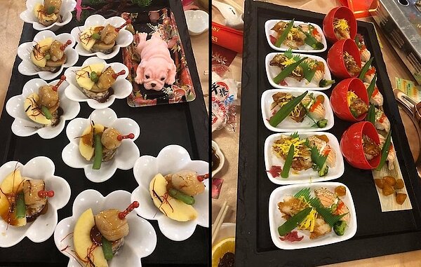 料好豐富的海鮮鍋後,喜宴的尾聲出現「一人一桶冰淇淋」,讓人見識南部喜酒的霸氣。圖擷自 爆廢公社二館