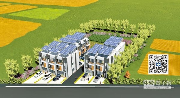 都江建設在宜蘭興建的第三批綠能光電宅，即將在今年暑期完工推出。（都江建設提供）