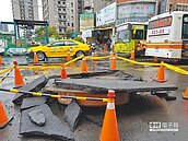 人孔蓋氣爆　北市東湖路塌陷