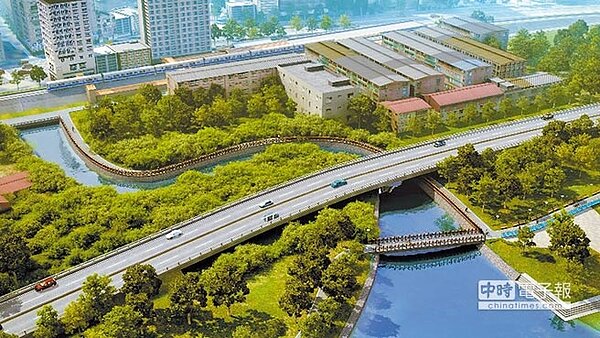 淡北快速道路全長約5.4公里,連接新北市淡水區與台北市北投區;圖為完工後的示意圖。(葉書宏翻攝)