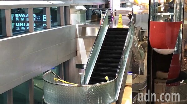 桃園機場第2航廈4樓18日凌晨發生2人墜樓事件,警方據報封鎖現場調查原因。記者陳嘉寧/翻攝