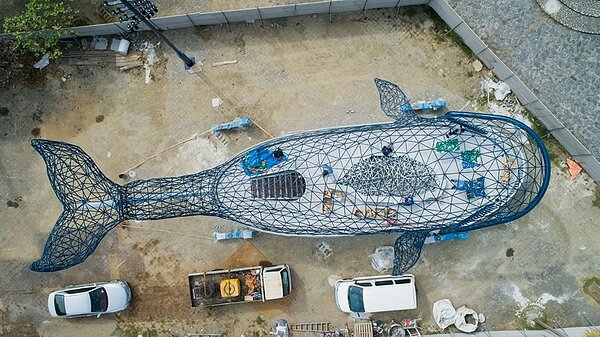 「大魚的祝福」施工俯瞰圖。(圖/擷取自楊士毅臉書)