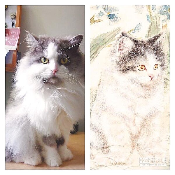 台北故宮的「貓月曆神還原大賽」人氣第一的還原圖。(故宮精品提供)