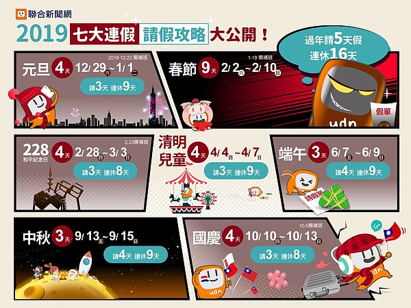 2019請假攻略(圖/聯合新聞網製