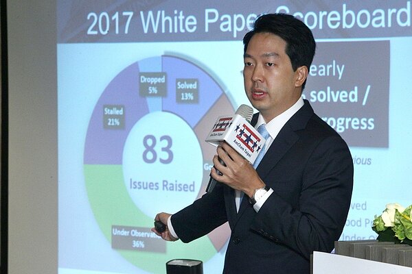 台北市美國商會會長章錦華資料照。記者蘇健忠／攝影 