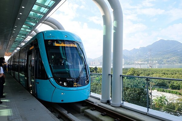 淡海輕軌綠山線確定24日開放民眾免費試乘至少一個月。記者張曼蘋/攝影