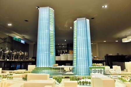 
藍天電腦台北雙子星建築模型。圖／本報資料照片
 