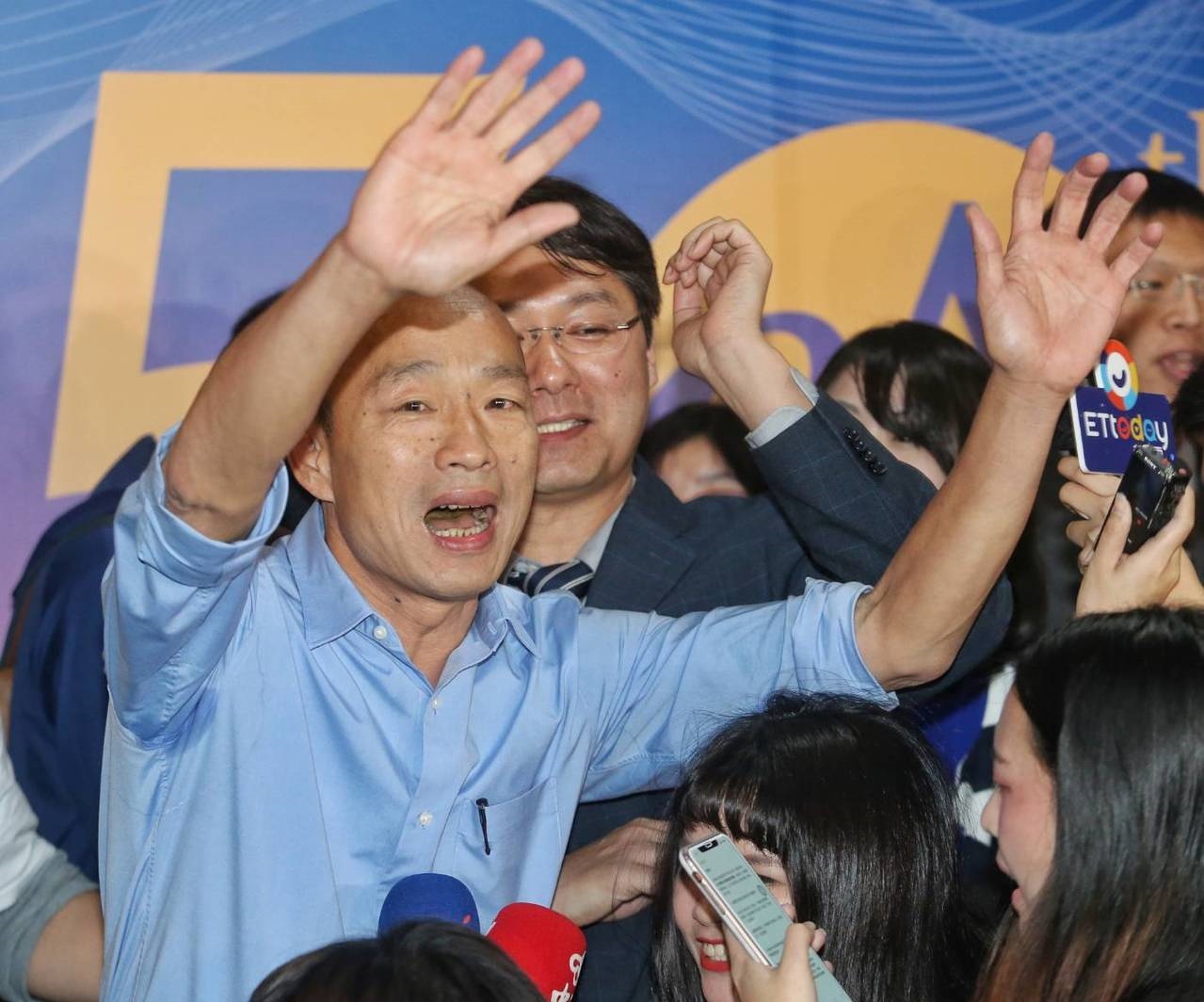 高雄市長當選人韓國瑜（右）。 圖／聯合報系資料照片