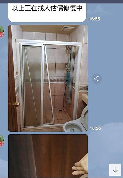 網友PO文,朋友在點交之後幾天,房東才說廁所門壞要索賠。翻攝爆料公社