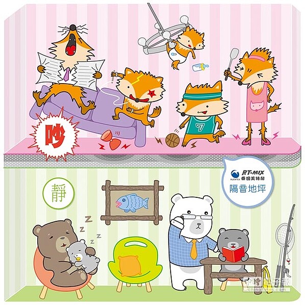 樓上乒乒砰砰,樓下安安靜靜,未來可望實現,解決民眾住宅樓板衝擊音困擾。圖/潤泰精密材料提供