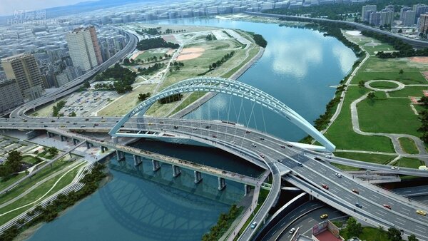 中正橋改建工程預估4年後完工。照片台北市新工處提供