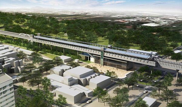 嘉北高架車站鳥瞰模擬圖。(圖/交通部臉書)