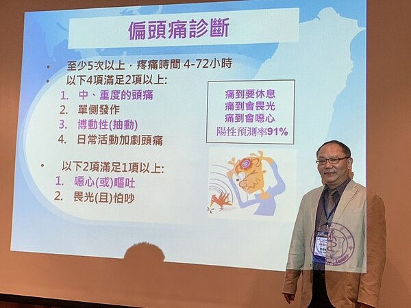 千萬別輕忽偏頭痛,醫師提醒有症狀應盡速就醫。 記者陳雨鑫/攝影