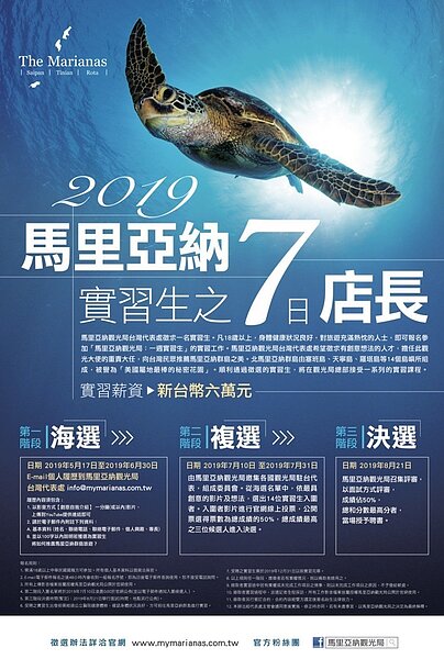 2019「馬里亞納實習生」17日正式開跑,優勝者將前往當地實習,提供免費機票食宿與每周60000元週薪。圖/馬里亞納觀光局提供