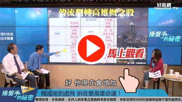 財經專家蔡明彰在直播節目《操盤手的秘密》中直指，高雄要華麗翻轉的關鍵。
