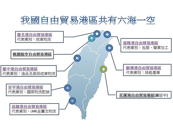 我國自由貿易港區。(圖/交通部航港局)