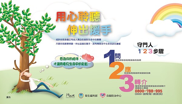 自殺防治。(圖/行政院)