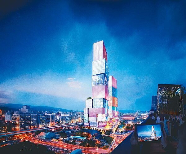 經濟部投審會26日宣布駁回台北市雙子星案，圖為「台北CITY ONE」合成示意圖。（摘自台北CITY ONE官網）