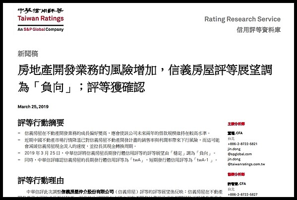 信義房屋遭中華信評下修信用評等 好房網news 信義房屋遭中華信評下修信用評等 好房網news